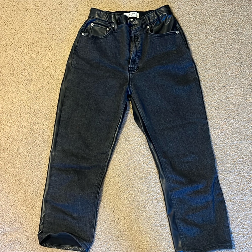Abercrombie and fitch mixed fabric jeans